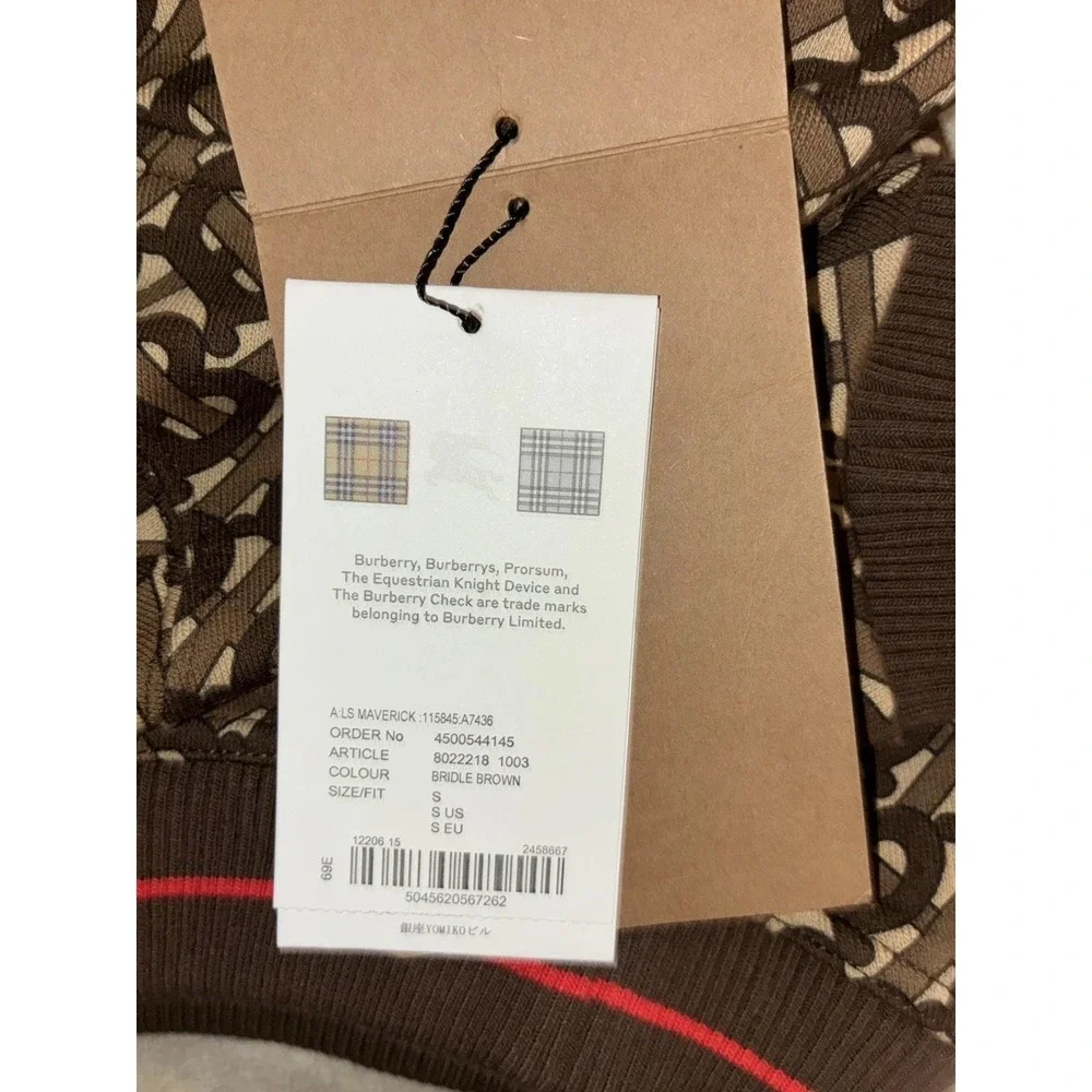 Burberry Dog Pet Hoodie S Bridle Brown TB Monogram NEW